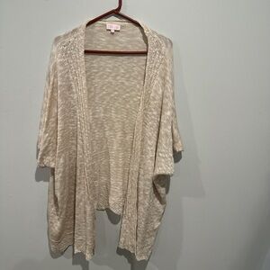 Pink Lily Light Tan Open-Front Cardigan